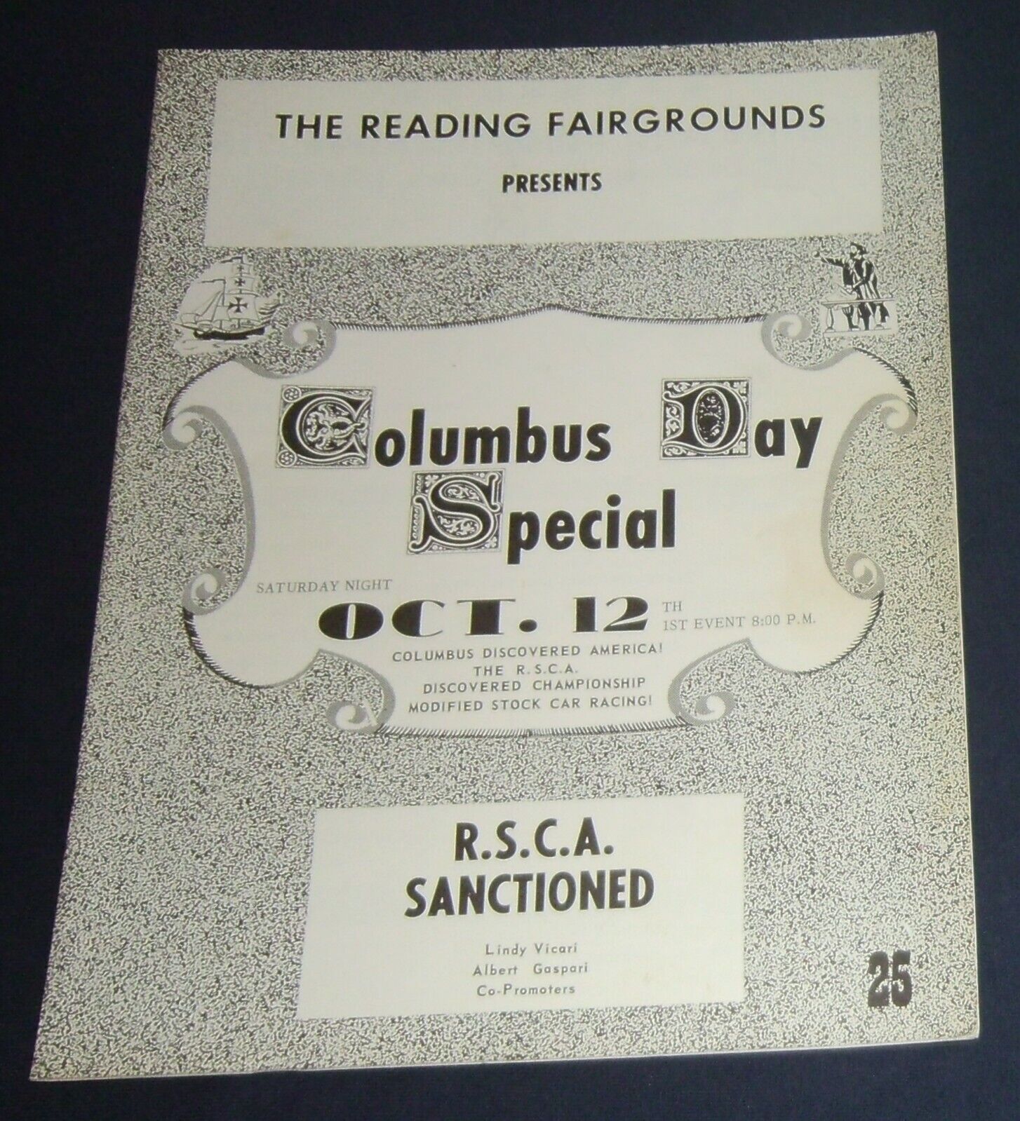 1968 Reading Fairgrounds Rsca Dirt Modified Columbus Day Special Program